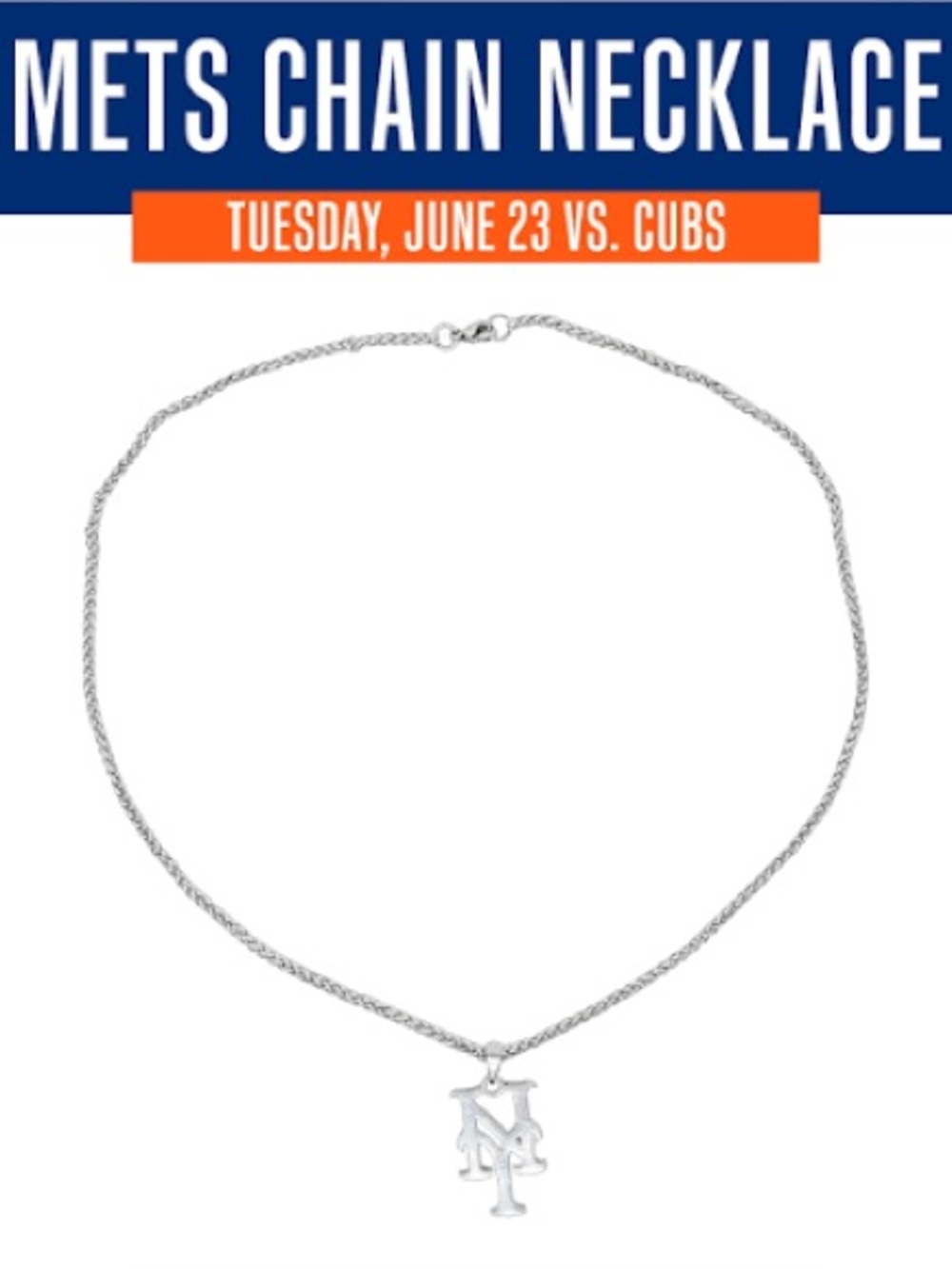 NYM New York Mets MLB Chain Necklaces Giveaway 6-23-26 Brand New In Box NWT